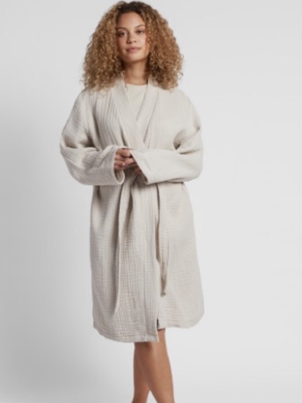 Parachute Cloud Cotton Gauze Robe Ivory Bone Medium